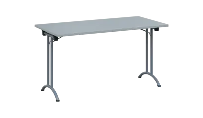 SLA 140 lak skládací jednací stůl 1394x700, deska 25 mm, podnož stříbrný lak, deska šedá